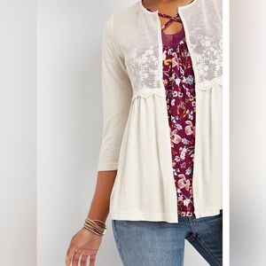 Maurices Lightweight Ivory Cardigan XL